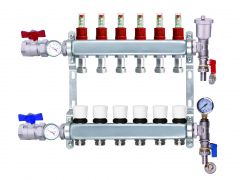 Stainless Steel Manifolds Complete Kit 2-12 Ports + 'A' Rated Grundfos UPM3 Pump （or BritTherm-P1 Pump）+ Mixing Valve Pack  