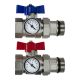 Ball Valves and Temperature Gauge For Underfloor Heating Manifolds