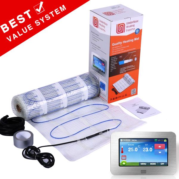 Featuring Intelligent Digital Control Thermostat Nassboards Premium Pro Electric Underfloor Heating Mat Kit 200w Per m2